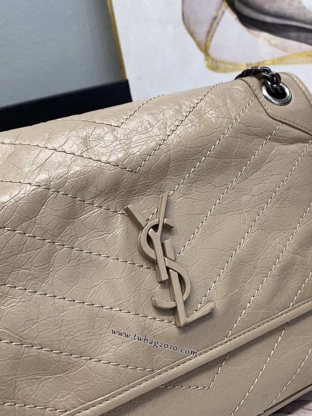 YSL专柜款女包 聖羅蘭經典款niki油蠟皮包包 YSL肩背斜挎包 498883  jjh1007